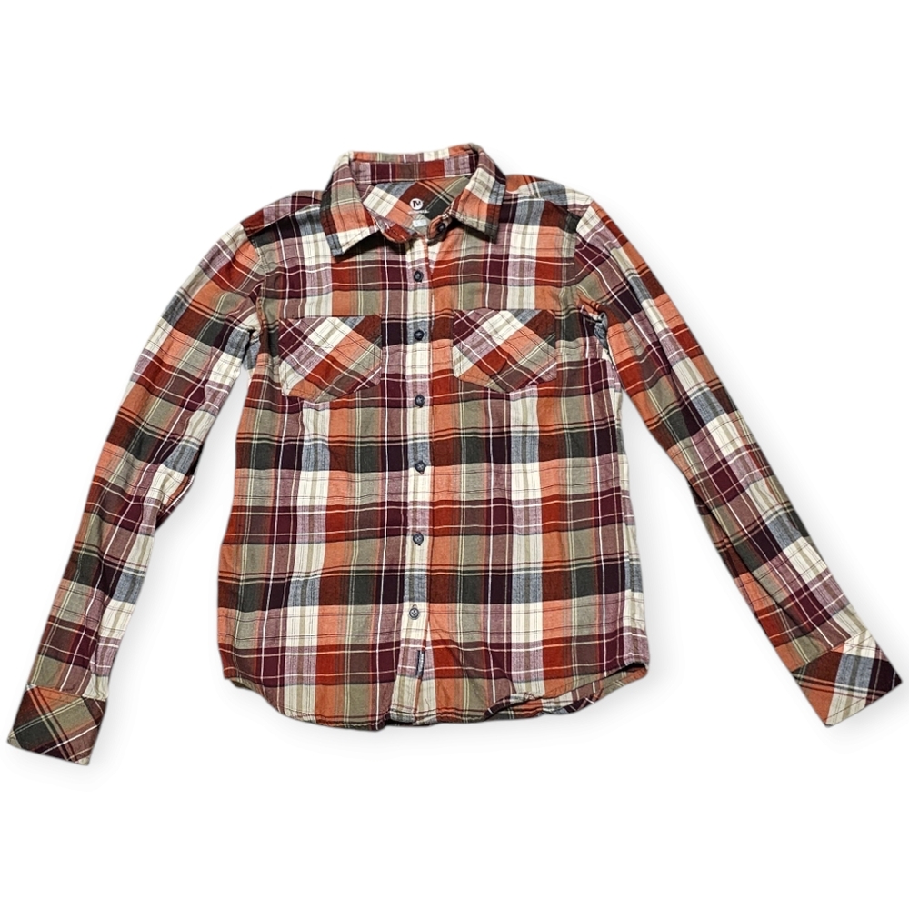 Merrell Flannel Plaid Collared Long Sleeved Button Down Shirt